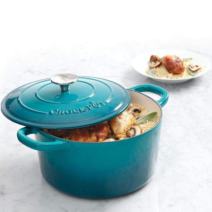 Olla de hierro fundido esmaltado redonda Crock-Pot Artisan, 4.7 litros, degradado turquesa