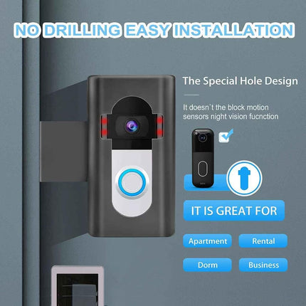 Ring Doorbell Mount, No-Drill Fit for Most Video Doorbell, Apartment Door Holder for Ring Doorbell 1/2/3/3 Plus/4/Pro/2021