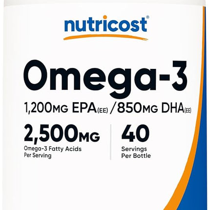 Nutricost Omega 3 Fish Oil - 2400MG, 120 Softgels 