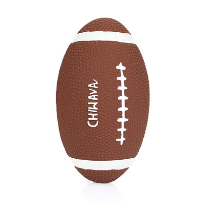 Chiwava 2 Pack 6" Squeaky Latex Dog Toy Balls Football Rugby Fetch Interactive Toy for Medium Large Dogs