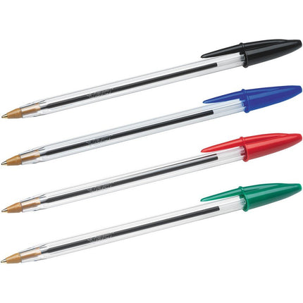 BiC Cristal Original Ballpoint Pens, Assorted Colours, Pack of 4