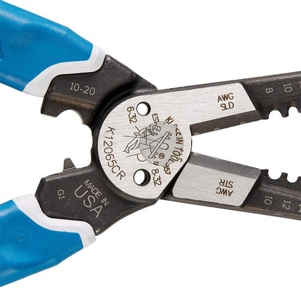 Klein Tools K12065CR Wire Stripper/Cutter/Crimper Tool for Cutting, Stripping, Crimping, Twisting (8-18 AWG Solid, 10-20 AWG Stranded)