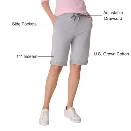 Hanes Women's French Terry Bermuda Short - Gray -