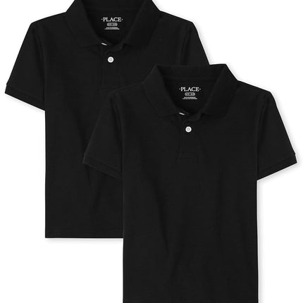 The Children's Place boys3010377Long Sleeve Polo, Pack of Two Long Sleeves Shirt - Black - S