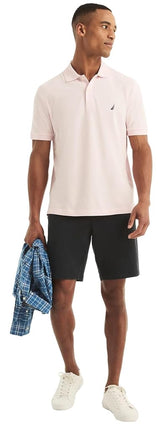 Nautica Men's Classic Short Sleeve Solid Polo Shirt, Cradle Pink, S