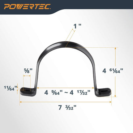 POWERTEC Clear PVC Pipe 4" x 36" Long, 4PK Plastic Tubing and 10PK Pipe Straps w/Anchors & Screws Compatible w/Dust Collection Fittings - Hose for Woodworking Tools (70470)