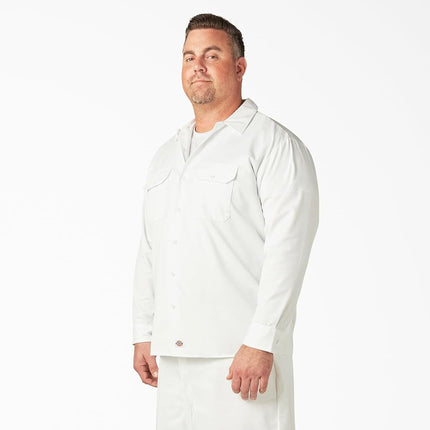 Dickies Men's Long-Sleeve Work Shirt, Military Green Single Dye Heather, 3X-Large Tall