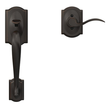 Schlage FE285-CAM-ACC-CAM-LH Camelot Lower Handle Set for Electronic Keypad with, Aged Bronze
