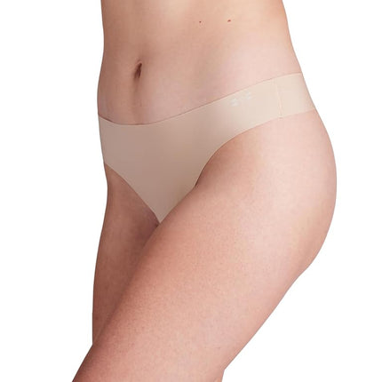 Under Armour Women's Ua Pure Stretch Lot de 3 Strings Invisibles Thong Panties, Rose Venice-500, L (Pack of 3)