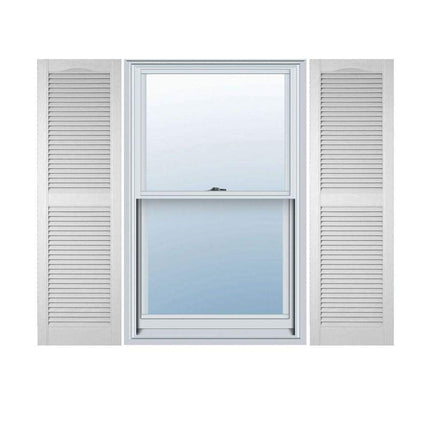 Ekena Millwork LL1C12X02400BD 12" W x 24" H Open Shutters with Center Slits Lifetime Vinyl Top with Fastener (Pair) Bordeaux