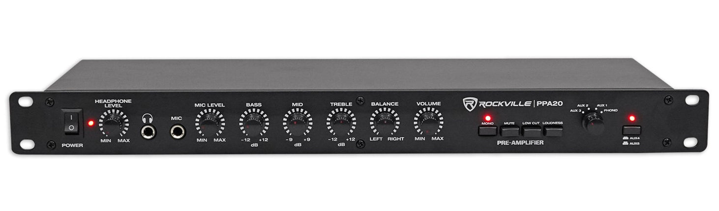 Rockville PPA20 Preamp Professional 1U Rack Mount 