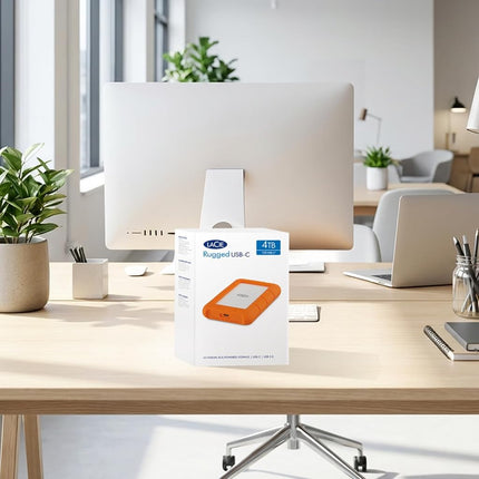 LaCie Rugged USB-C 2TB External Hard Drive Portable HDD – USB 3.0 compatible, Drop Shock Dust Rain Resistant, for Mac and PC Computer Desktop Workstation Laptop, Orange