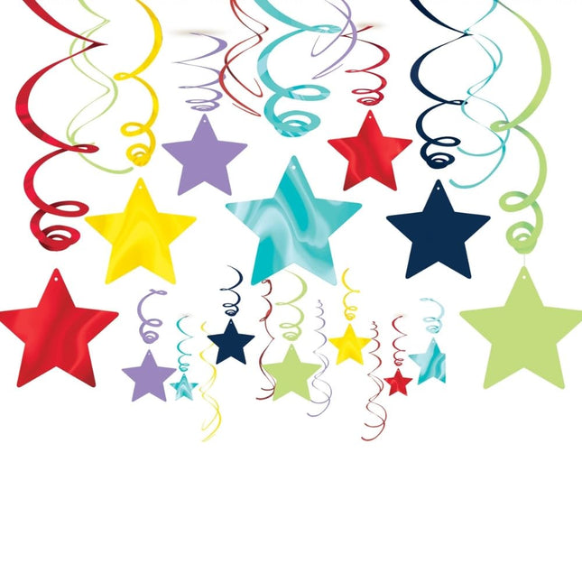 Shooting Stars Swirls & Cutouts - 24" | Pack of 30