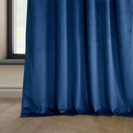 HPD Half Price Drapes Heritage Plush Velvet Curtains for Living Room 50 X 108 (1 Panel), VPYC-198604-108, Pisces Blue