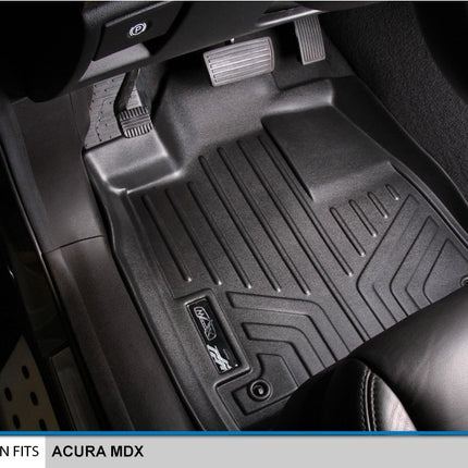 MAXLINER Floor Mats 2 Rows and Cargo Liner Behind 2nd Row Set Black for 2007-2013 Acura MDX