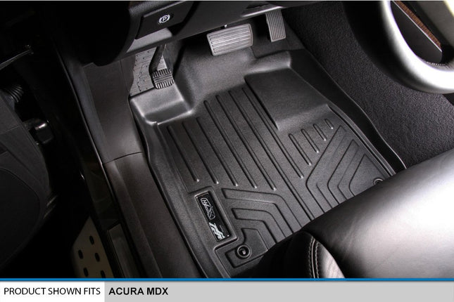 MAXLINER Floor Mats 2 Rows and Cargo Liner Behind 2nd Row Set Black for 2007-2013 Acura MDX