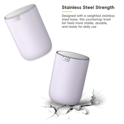EKO 2.2L Mini Desk Bin with Swing Lid, Tabletop Rubbish Bin, Lavender