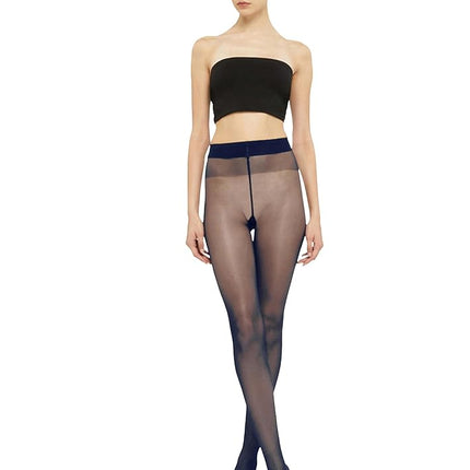 Wolford Satin Touch 20 Denier Tights For Women Soft Satin Feel Sheer Hosiery Extra-Wide Waistband Perfect for Any Occasion, Navy, S