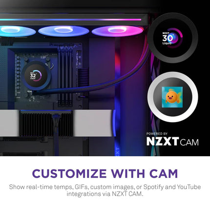 NZXT Kraken Plus 360 RGB - 360mm AIO CPU Cooler, LCD - Black