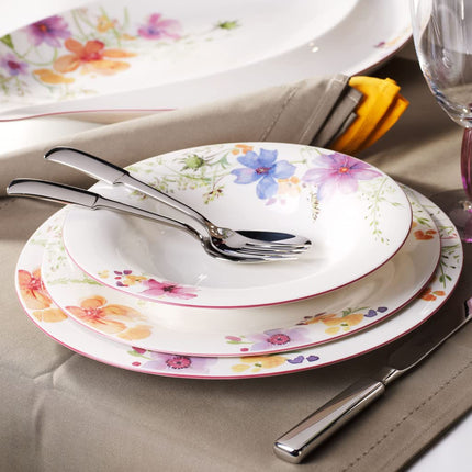 Villeroy & Boch Mariefleur Basic Round Gourmet Plate, 30 cm, Premium Porcelain, White/Multicoloured