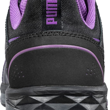Chaussures de sécurité basses PUMA Safety Motion Protect Stepper pour femme, antidérapantes à embout composite, noir-violet, 7