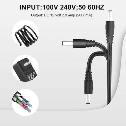 12V Charger AC Power Cord for WD Western Digital - Fit for My Book Essential External Hard Drive HDD, WD_Black D10, Avolusion PRO-5X External Hard Drive, Seagate Freeagent Goflex, Backup Plus SRD0SD0