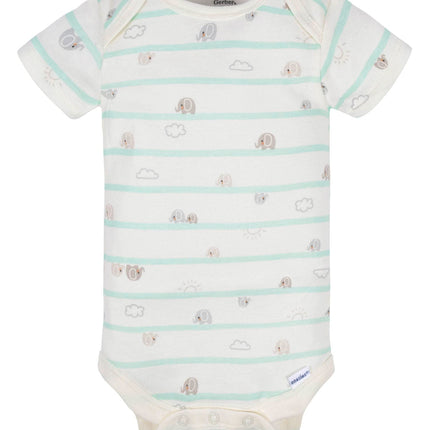 Gerber 8 Pack Baby Boys' Jungle Short Sleeve Onesies® Bodysuits