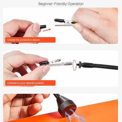 VEVOR Magnetic Helping Hands Soldering Station, 4 Flexible Arms Third Hand Tool, with Alligator Clips & Non-Slip Heavy-Duty Steel Base, Soldering Helping Hands for Electronic Repair Craft Hobby DIY