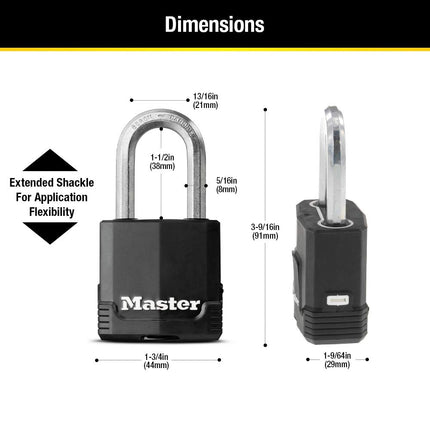 Master Lock Outdoor Key Lock, Heavy Duty Weatherproof Padlock with Cover, Keyed Alike Padlocks for Outdoor Use, 3 Pack, M115XTRILF