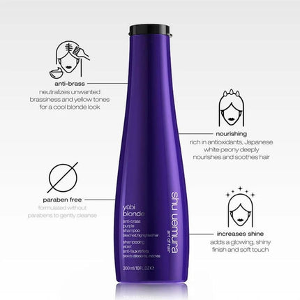 Shu Uemura Yubi Blonde Anti-Brass Purple Shampoo - Bleached, Highlighted Blondes 300ml