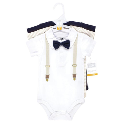 Grenouillères en coton Hudson Baby unisexe pour bébé, Bretelles beige et bleu marine, 12-18 mois