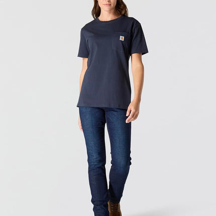 Carhartt Men's K87 Workwear Pocket Short Sleeve T-Shirt Work Utility, Navy, 3XL Plus