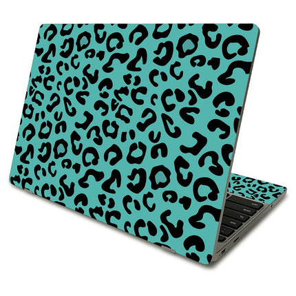 MightySkins Skin Compatible con Samsung Chromebook 4 (2021) 11.6" - Leopardo Teal | Cubierta protectora, duradera y única de vinilo | Fácil de aplicar, quitar y cambiar estilos | Hecho en EE. UU.