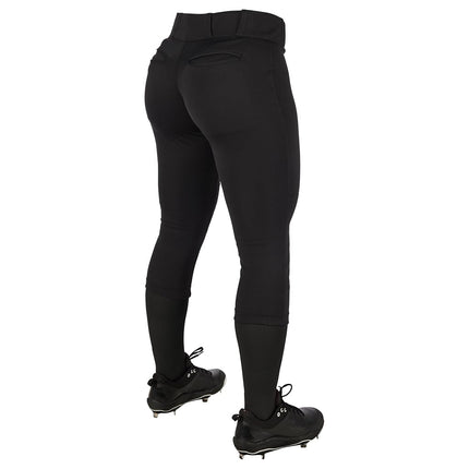 Champro Women's Tournament Traditional Low-Rise Softball Pants, Black, Medium