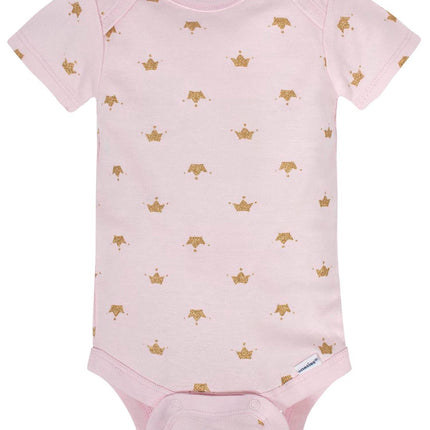 Gerber Baby-Girls 8-Pack Short Sleeve Onesies Bodysuits, Castle, 0-3 Months