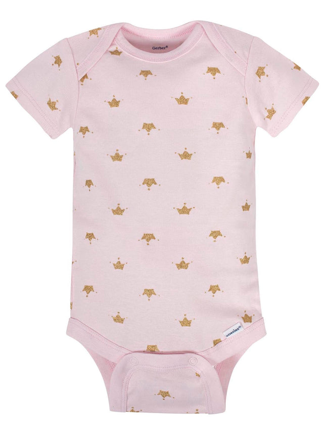 Paquete de 8 pañaleros/bodys de manga corta para bebé niña Gerber, modelo Castillo, 6-9 meses