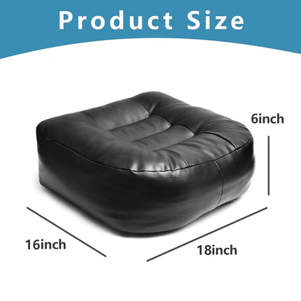 YOUFI 6 Inch Leather Adult Car Booster Seat Cushion for Short People, Black