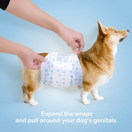 Pet Soft Disposable Male Dog Wraps - Dog Diapers for Male Dogs, Puppy Diapers 72pcs XSmall