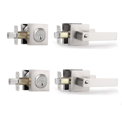 Exterior Door Lock Set With Deadbolt, Front Handle