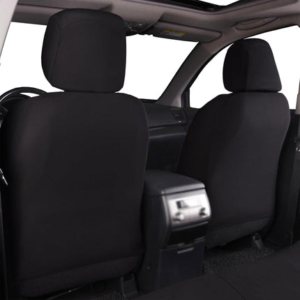 Flying Banner Car Seat Covers Front Seats Rear Bench Polyester car seat Protectors Easy installations Rear Bench Split Classic Man Lady Truck (Full Set - Low Back - Combo Pack, Black Gray)