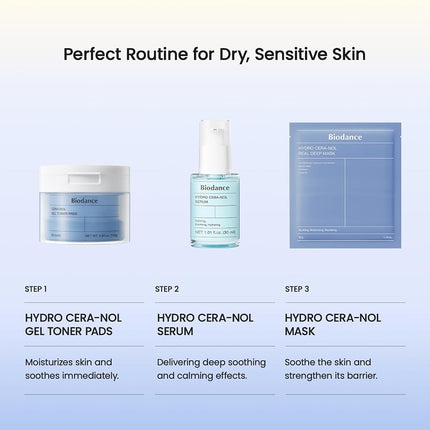 BIODANCE Hydro Cera-nol Serum, Hydrating, Soothing Facial Serum for Dry & Sensitive Skin with Ceramide, D-Panthenol, Hyaluronic Acid, Korean Skin Care | 1.01 fl.oz x 1 ea