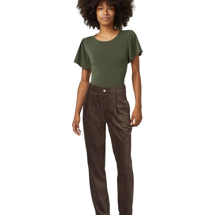 HUE Women's Corduroy Leggings, New Coffee Bean, Small
