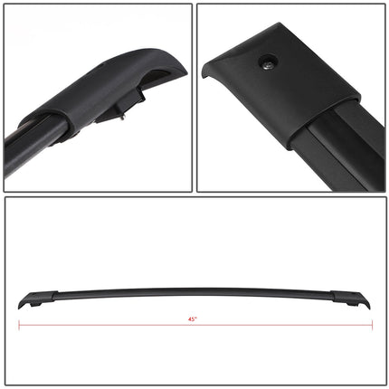 DNA Motoring PT-ZTL-8039 Pair Aluminum Car Roof Rack Cross Bars Compatible with 03-08 Honda Pilot,Black