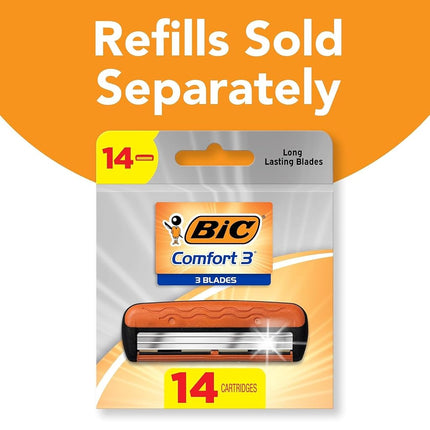 BIC Hybrid 3 Comfort Disposable/System Razor, Men, 12-Count