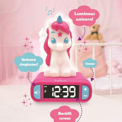 LEXIBOOK, Unicorn Nightlight Alarm Clock, RL800UNI
