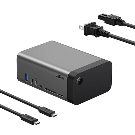 Belkin USB-C Hub, 11-in-1 Pro GaN Dock 150W, Multi-Port Docking Station w/USB-C, USB-A, Ethernet, SD, MicroSD, 3.5mm Port, 4K HDMI Ports for Triple Monitor Display - Compatible w/MacBook Pro & More