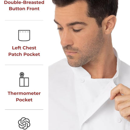 Chefs Works Montreal Cool Vent Unisex Short Sleeve Chefs Jacket, White, M / Medium / Med, Chest Size: 40-42 inch / 102-107 cm, Mens and Womens Chefs Jacket, A914-M