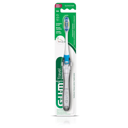 Gum Folding Travel Toothbrush with Antibacterial Soft Bristles (Pack of 6)