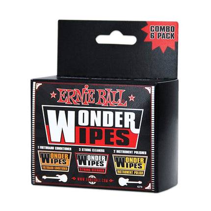 Ernie Ball Wonder Wipes Combo Pack, 6 pack