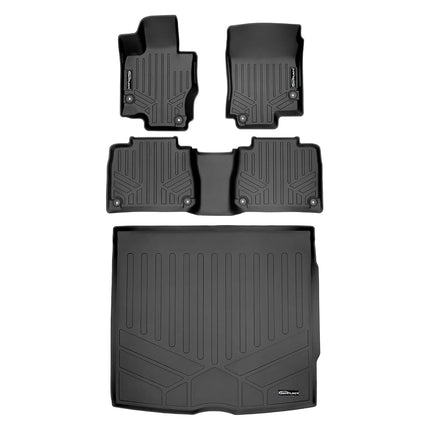 SMARTLINER Custom Fit Floor Mats 2 Rows and Cargo Liner Behind 2nd Row Set Black 2020 Mercedes-Benz GLE-Class 5 Passenger